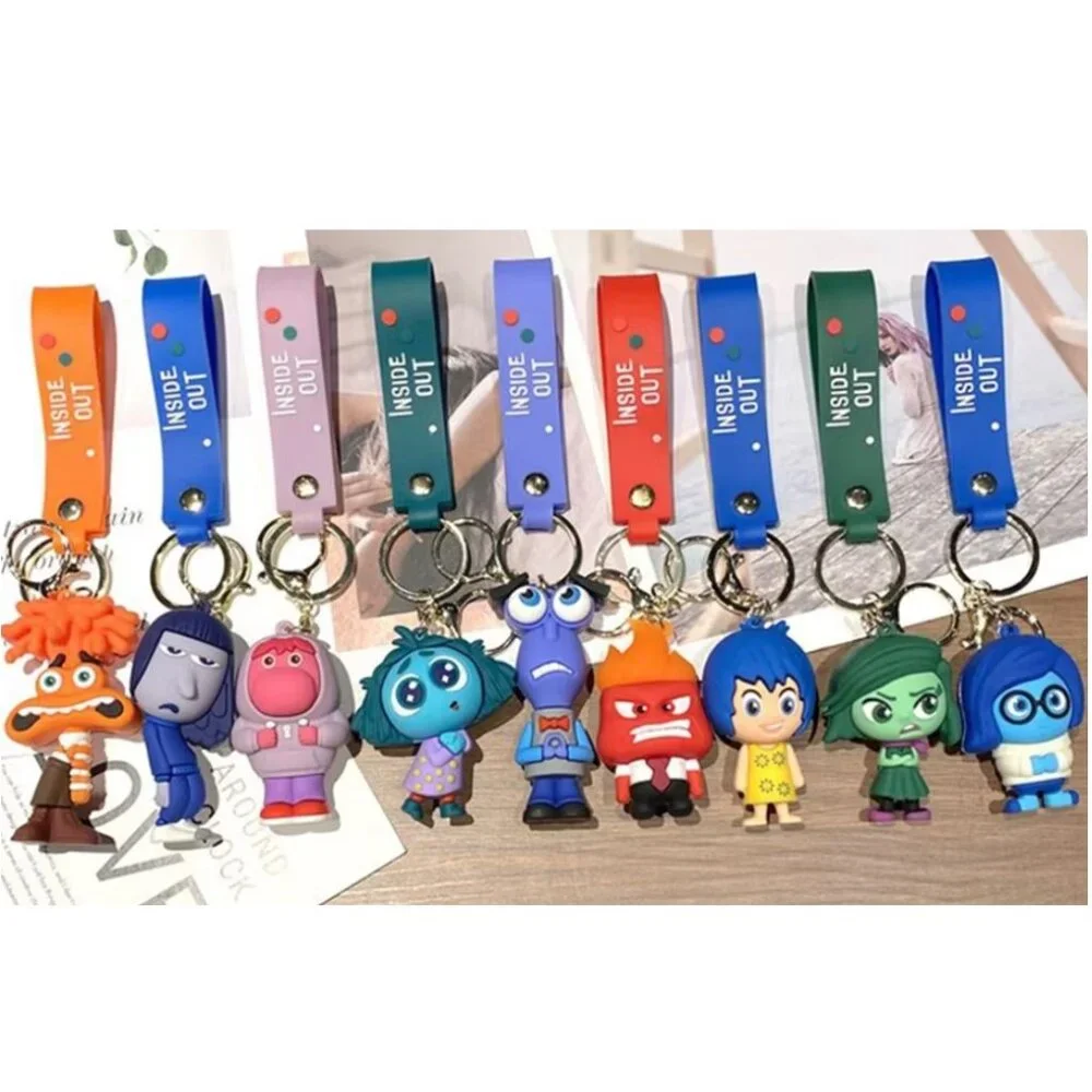 Inside Out 2 9-Piece Character Keychain Set Emotions Bag Charm Lot